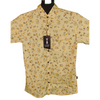 Yellow and Blue leaf Print Shirt