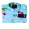 Flamingo Print Shirt - Light Blue