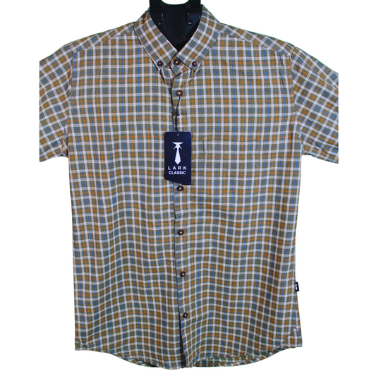 Brown and Green Checkered Shirt