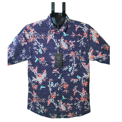 Red and Grey Paisley Pattern Shirt