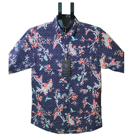 Red and Grey Paisley Pattern Shirt