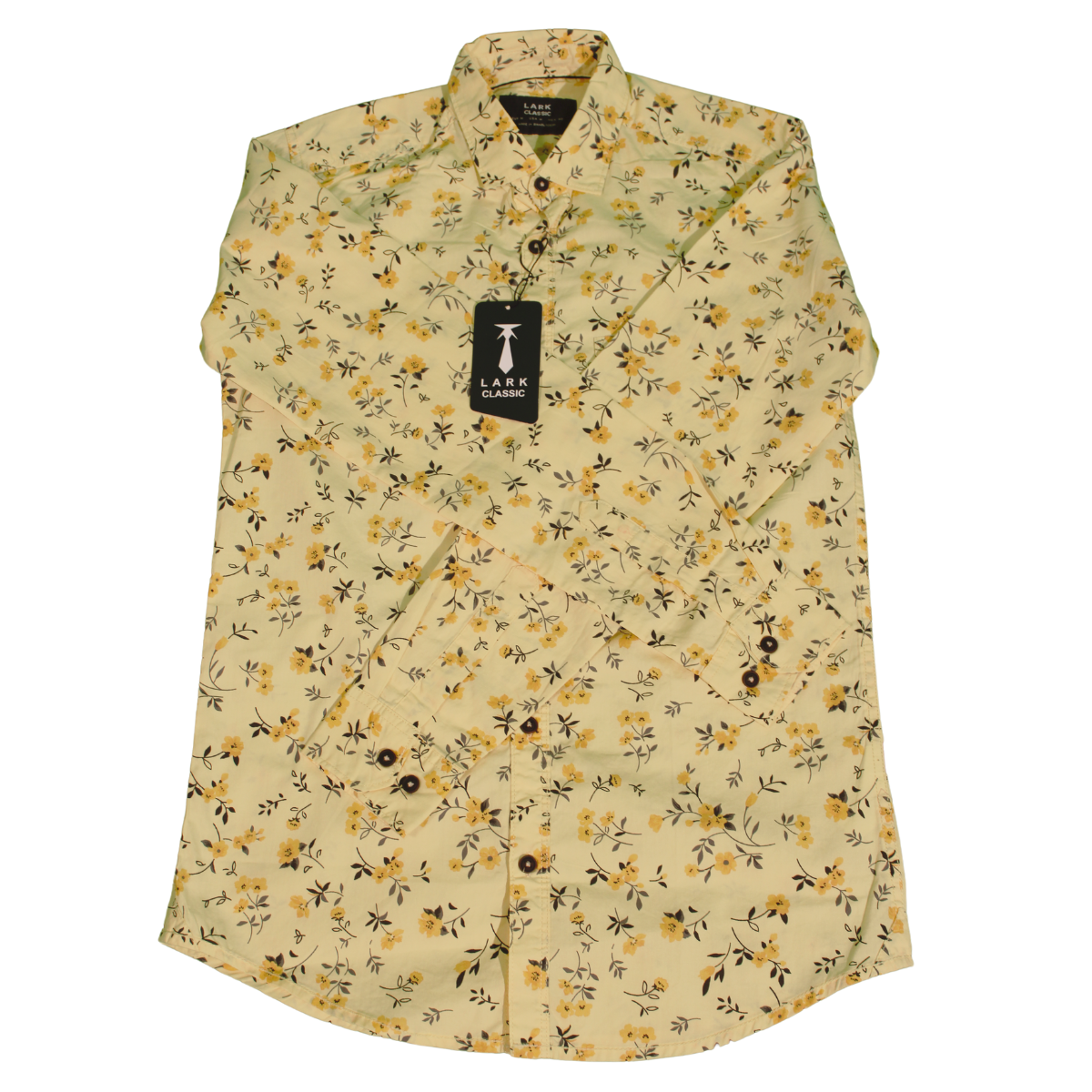 Yellow and Blue leaf Print Shirt