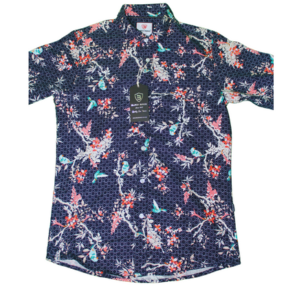 Red and Grey Paisley Pattern Shirt