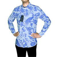 Blue Floral Button