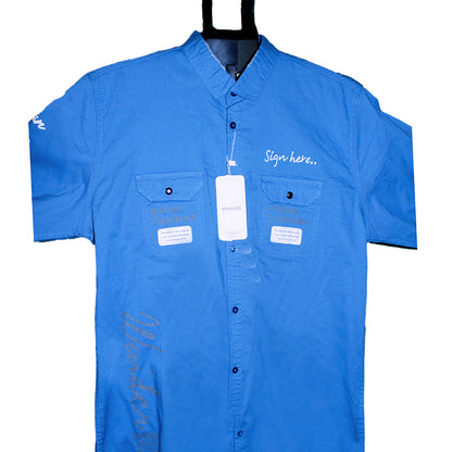 Tropical Floral Navy Blue Shirt