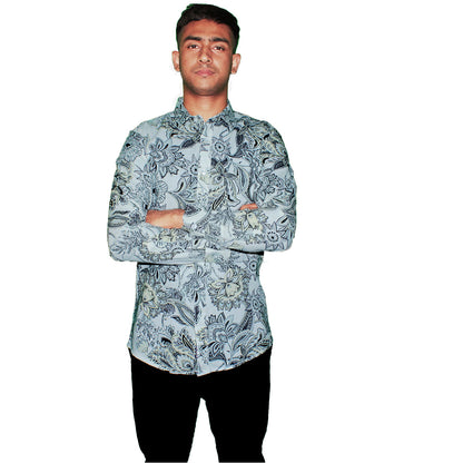 Tropical Print Button Shirt