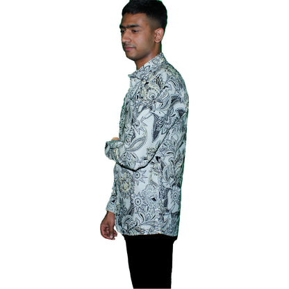 Tropical Print Button Shirt