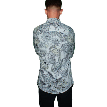 Tropical Print Button Shirt