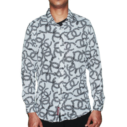 Zigzag Floral Print Shirt - White