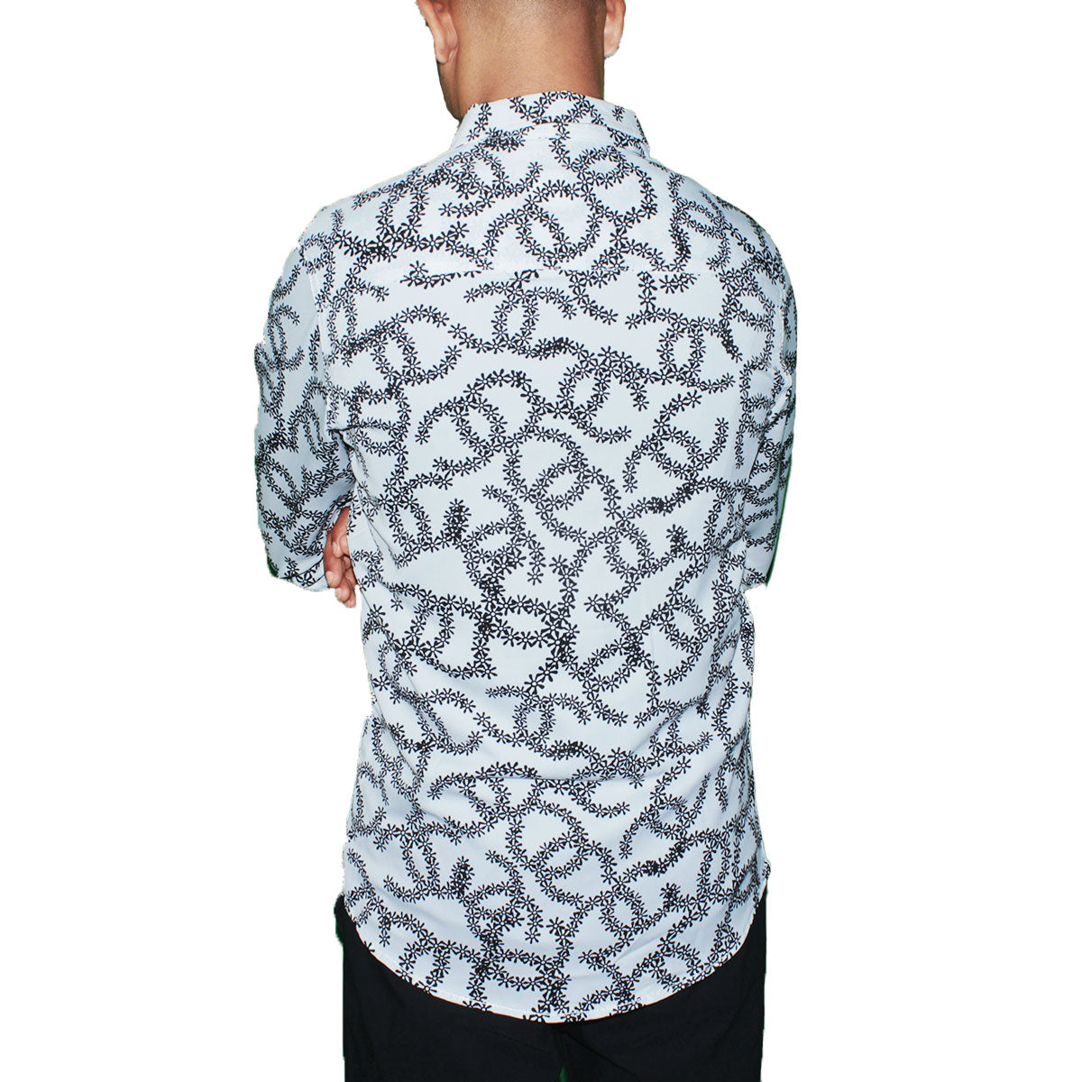Zigzag Floral Print Shirt - White