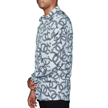 Zigzag Floral Print Shirt - White