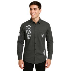 Graphic Print Shirt - Olive Green