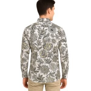 Floral Paisley Print Shirt - White & Black