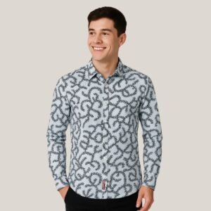 Floral Print Button-Up Shirt - White