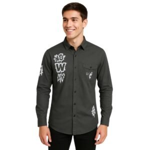Graphic Print Shirt - Olive Green