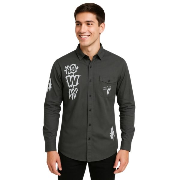 Graphic Print Shirt - Olive Green