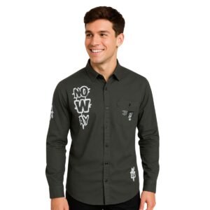 Graphic Print Shirt - Olive Green
