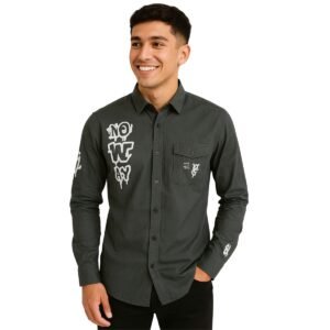 Graphic Print Shirt - Olive Green