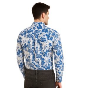 Tropical Floral Navy Blue Long Sleeve Shirt