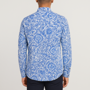Stylesluxe Long Sleeve Printed Shirt for Men - Blue & White